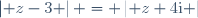 \left\vert z-3 \right\vert = \left\vert z+4\text{i} \right\vert