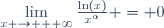 \lim\limits_{x \to + \infty}\frac{\ln(x)}{x^{\alpha}} = 0