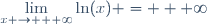 \lim\limits_{x \to + \infty}\ln(x) = + \infty