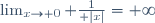 \lim_{x\to 0} {1\over |x|}= \infty
