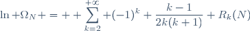 \ln \Omega_N = \displaystyle \sum_{k=2}^{+\infty} (-1)^k \dfrac{k-1}{2k(k+1)} R_k(N)