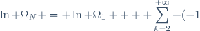 \ln \Omega_N = \ln \Omega_1 + \displaystyle \sum_{k=2}^{+\infty} (-1)^{k+1} \dfrac{k-1}{2k(k+1)} \zeta(k) - \displaystyle \sum_{k=2}^{+\infty} (-1)^{k+1} \dfrac{k-1}{2k(k+1)} R_k(N)