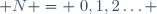 \mathbb N = \{0,1,2\ldots \}