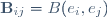 \mathbf{B}_{ij}=B(e_i,e_j)