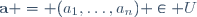 \mathbf{a} = (a_1,\dots,a_n) \in U