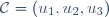 \mathcal{C}=(u_{1},u_{2},u_{3})