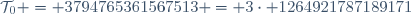 \mathcal{T}_0 = 3794765361567513 = 3\cdot 1264921787189171