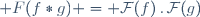 \mathcal {F}(f*g) = \mathcal{F}(f)\,.\,\mathcal{F}(g)