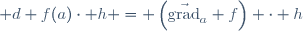 \mathrm d f(a)\cdot h = \left(\vec{\mathrm{grad}}_a f\right) \cdot h
