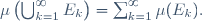 \mu\left(\bigcup_{k=1}^{\infty}E_{k}\right)=\sum_{k=1}^{\infty}\mu(E_{k}).
