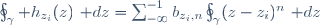 \oint_\gamma h_{z_i}(z)~\mathrm dz=\sum_{-\infty}^{-1}b_{z_i,n}\oint_\gamma(z-z_i)^n~\mathrm dz