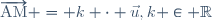 \overrightarrow{\mathrm{AM}} = k \cdot \vec{u},\ k \in \mathbb{R}