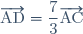 \overrightarrow{\text{AD}}=\dfrac{7}{3}\overrightarrow{\text{AC}}