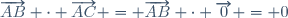 \overrightarrow{AB} \cdot \overrightarrow{AC} = \overrightarrow{AB} \cdot \overrightarrow{0} = 0