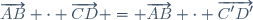 \overrightarrow{AB} \cdot \overrightarrow{CD} = \overrightarrow{AB} \cdot \overrightarrow{C'D'}