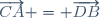 \overrightarrow{CA} = \overrightarrow{DB}
