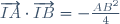 \overrightarrow{IA}\cdot\overrightarrow{IB}=-\frac{AB^{2}}{4}