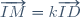 \overrightarrow{IM}=k\overrightarrow{ID}