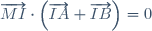 \overrightarrow{MI}\cdot\left(\overrightarrow{IA}+\overrightarrow{IB}\right)=0