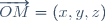 \overrightarrow{OM}=(x,y,z)