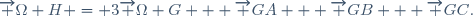 \overrightarrow {\Omega H} = 3\overrightarrow {\Omega G} + \overrightarrow {GA} + \overrightarrow {GB} + \overrightarrow {GC}.