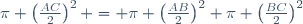 \pi \left(\frac{AC}{2}\right)^2 = \pi \left(\frac{AB}{2}\right)^2+\pi \left(\frac{BC}{2}\right)^2