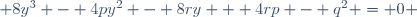 \qquad 8y^3 - 4py^2 - 8ry + 4rp - q^2 = 0 