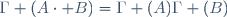 \quad\Gamma (A\cdot B)=\Gamma (A)\ \Gamma (B)