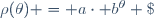 \rho(\theta) = a\cdot b^\theta \;