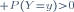 \scriptstyle\mathbb P(Y=y)>0