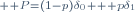 \scriptstyle \mathbb P=(1-p)\delta_0 + p\delta_1