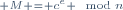 \scriptstyle M = c^e \mod{n}