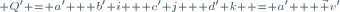 \scriptstyle Q' = a' + b' i + c' j + d' k  = a' + \vec v'