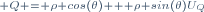 \scriptstyle Q = \rho cos(\theta) + \rho sin(\theta)U_Q