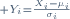 \scriptstyle Y_i=\frac{X_i-\mu_i}{\sigma_i}