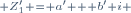 \scriptstyle Z'_1 = a' + b' i 