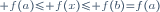 \scriptstyle f(a)\le f(x)\le f(b)=f(a)