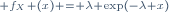 \scriptstyle f_X (x) = \lambda \exp(-\lambda x)