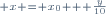\scriptstyle x = x_0 + \frac{y}{10}