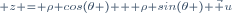 \scriptstyle z = \rho cos(\theta ) + \rho sin(\theta ) \vec u