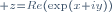 \scriptstyle z=Re(\exp(x+iy))