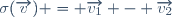 \sigma(\overrightarrow{v}) = \overrightarrow{v_1} - \overrightarrow{v_2}