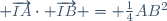 \small \overrightarrow{IA}	\cdot \overrightarrow{IB} = \frac14	AB^2