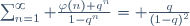 \sum_{n=1}^{\infty} \frac{\varphi(n) q^n}{1-q^n}= \frac{q}{(1-q)^2}
