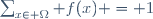 \sum_{x\in \Omega} f(x) = 1