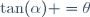 \tan(\alpha) =\theta~