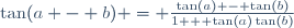 \tan(a - b) = \frac{\tan(a) - \tan(b)}{1 + \tan(a)\tan(b)}