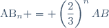 \text{AB}_n = \left(\dfrac{2}{3}\right)^nAB