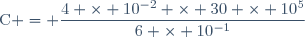 \text{C} = \dfrac{4 \times 10^{-2} \times 30 \times 10^5}{6 \times 10^{-1}}
