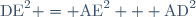 \text{DE}^2 = \text{AE}^2 + \text{AD}^2